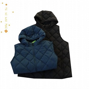 保暖拉链棉坎肩D12 女士可脱卸帽工字型棉衣马甲 冬季 新欧美大码