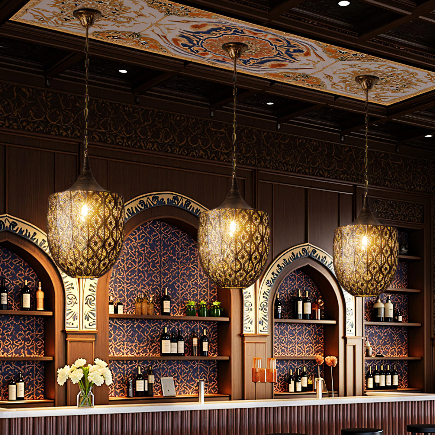 新中式鸟笼吊灯复古走廊过道餐厅饭店吧台火锅店仿古灯笼铁艺吊灯,家装灯饰光源,床头/玄关/吧台/过道吊灯,淘宝优惠券,粉丝福利购,淘宝优惠卷