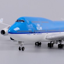 【带轮子带灯】荷兰航空飞机模型747民航客机仿真荷航波音747-400