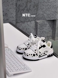 春秋季新款韩版货儿童鞋潮牌NTC中大男女童白色牛皮滑板运动鞋