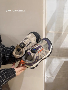 2026春韩版童鞋潮牌JBM男女童户外登山鞋旋转扣防滑百搭运动鞋