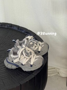 春秋季新款韩版童鞋潮牌3R中大男女童魔术贴软底防滑老爹运动鞋