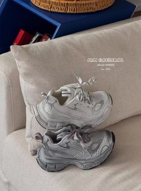 2026春韩版童鞋潮牌JBM中大男女童魔术贴网面轻便百搭运动老爹鞋