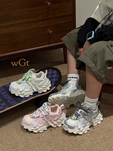 男女童魔术贴夜光百搭运动老爹鞋