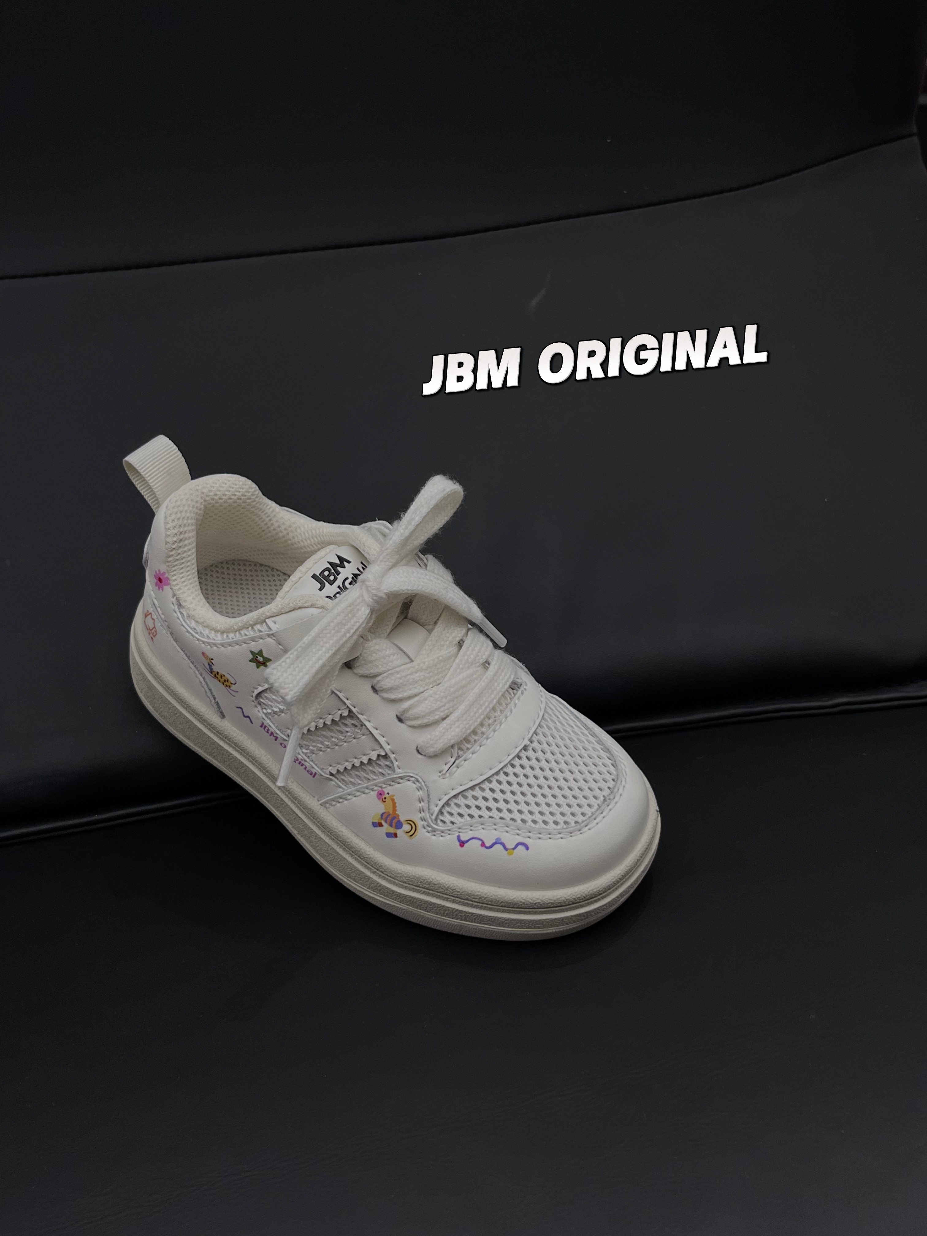 2026夏款韩版童鞋潮牌JBM中大男女童单网镂空轻便小白鞋运动凉鞋