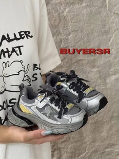 春秋季新款韩版童鞋潮牌3R中大男女童魔术贴软底防滑老爹运动鞋