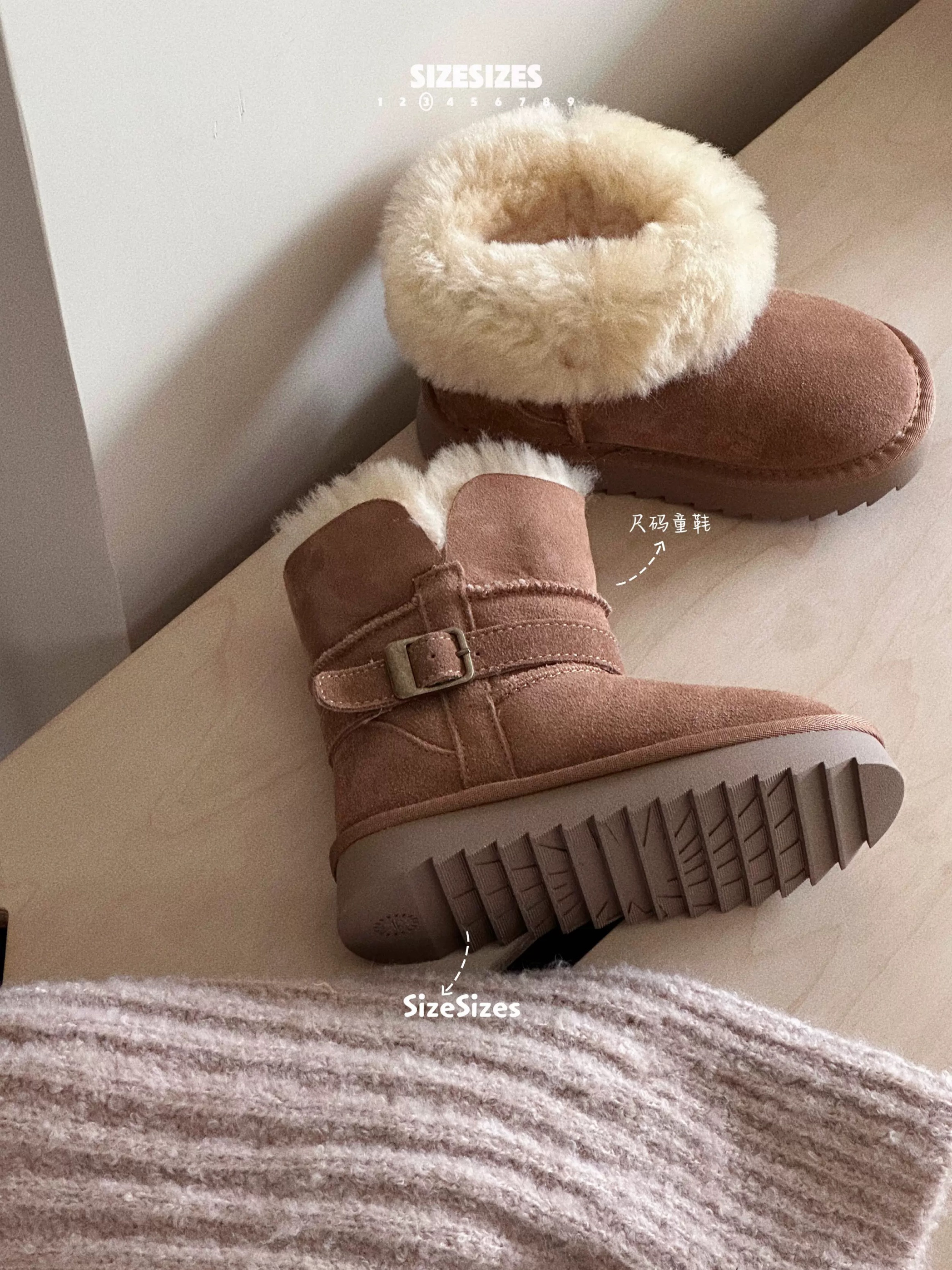 羊毛亲子雪地靴SIZE保暖羊毛冬季