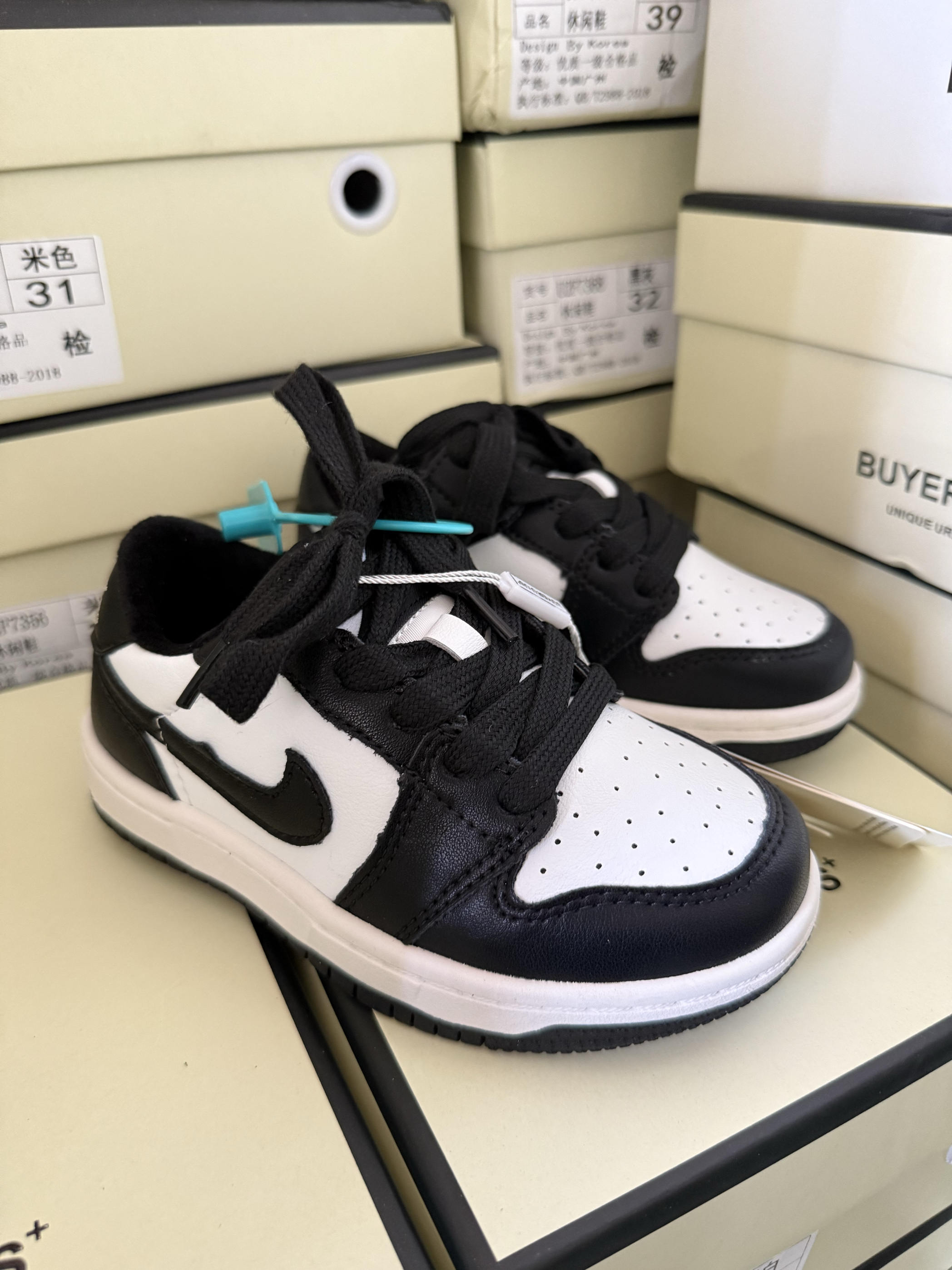 黑白熊猫亲子运动鞋UUS保暖韩版