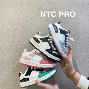 2025秋新款韩版童鞋潮牌NTC中大男女童低帮板鞋街舞魔术贴运动鞋