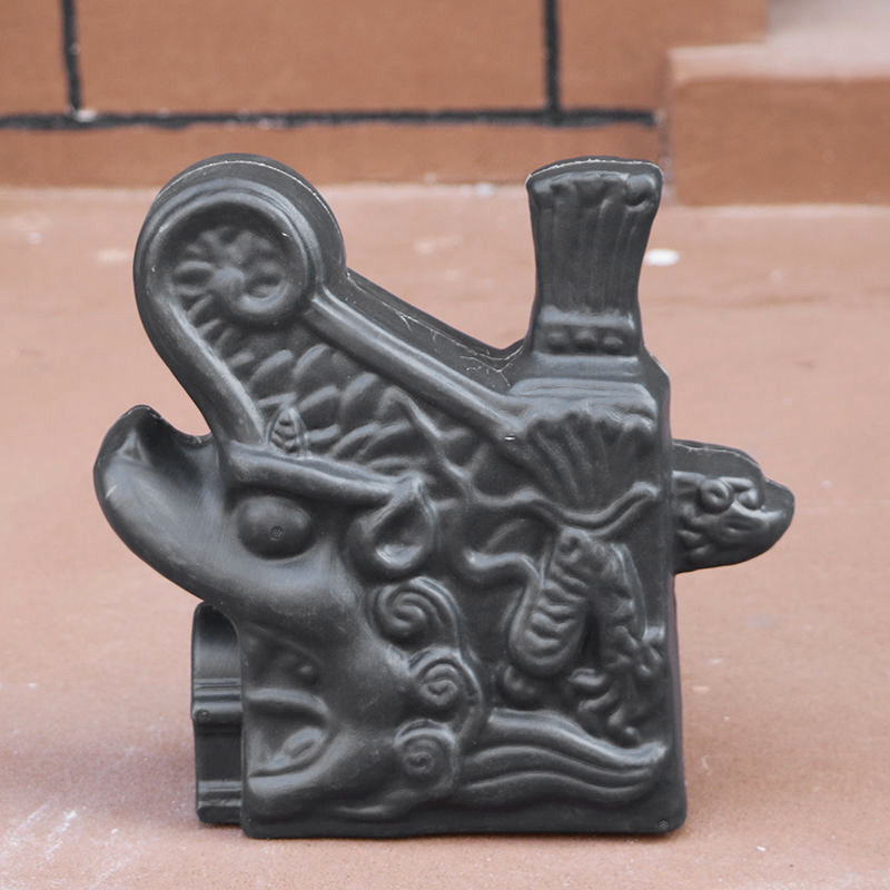 正吻四合院古建树脂中式屋檐吞脊兽塑料仿古一体瓦屋脊兽鸱吻龙头