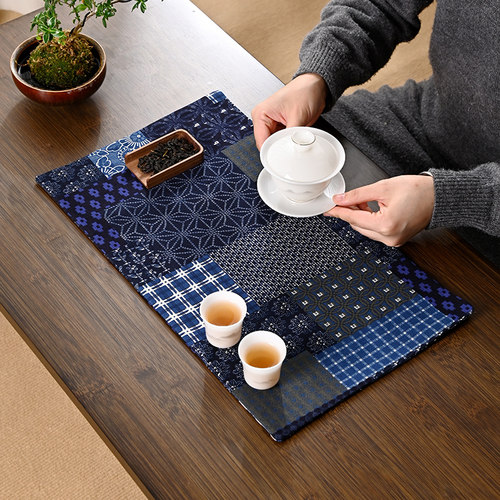 棉麻中式禅意加厚双层茶席