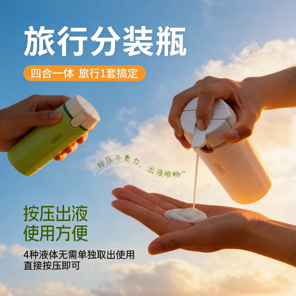 环保旅行分装瓶便携化妆品套装洗发水沐浴露卸妆油洗漱分装瓶防漏