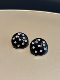 LOve BNN Vintage复古中古S925黑色波点小众气质带钻耳环耳钉耳夹