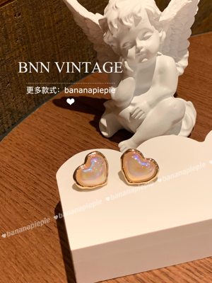 BNNVintage复古中古爱心耳钉耳夹