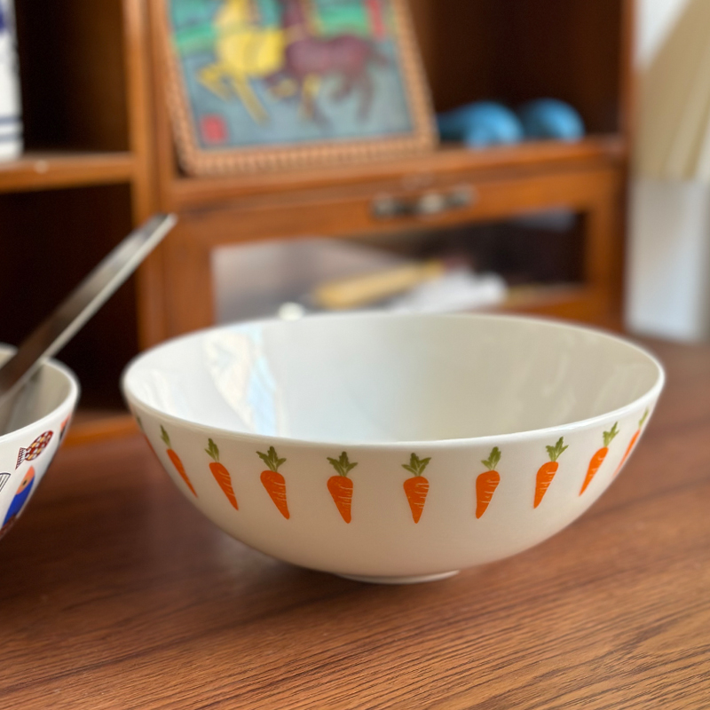 可爱印花骨瓷汤碗沙拉碗可微波