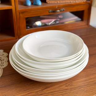 北府 纯白骨瓷盘子菜盘饭盘深汤盘小食碟蘸料碟骨碟分餐碟可微波