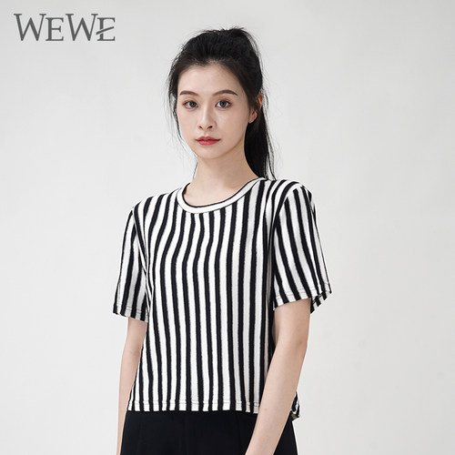WEWE唯唯短袖休闲常规条纹