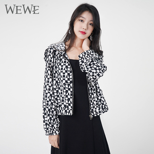 WEWE/唯唯春季新品女装时尚休闲连帽防晒短款外套青春减龄