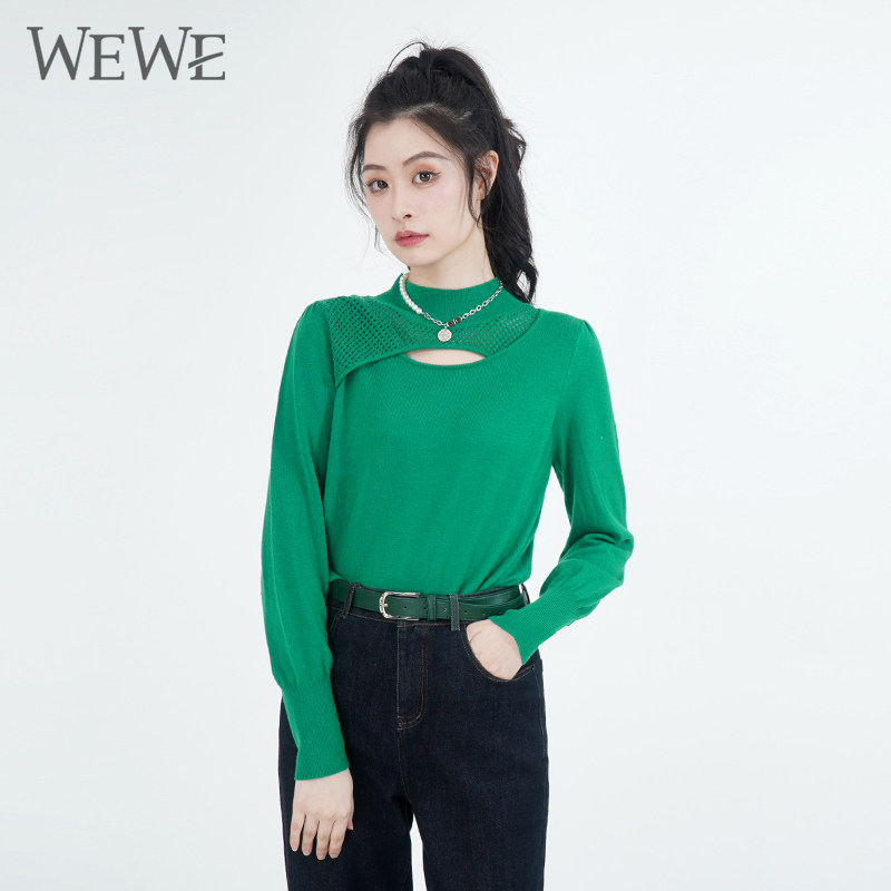 WEWE/唯唯冬季新品女装个性特色镂空小性感时尚毛衣甜酷辣妹,女装/女士精品,毛衣,淘宝优惠券,粉丝福利购,淘宝优惠卷