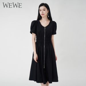 WEWE/唯唯夏季新品女装修身显瘦轻薄透气时尚通勤女士连衣裙