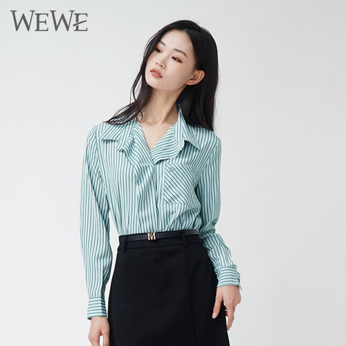 WEWE唯唯直筒OL风单排扣长袖