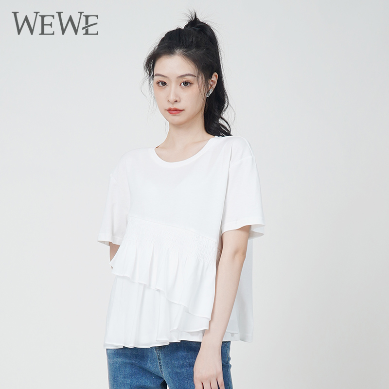 WEWE唯唯短袖甜美常规拼接