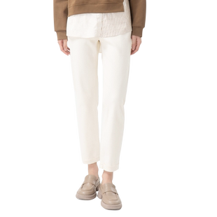 WEWE/唯唯冬季新品女装简约大气时尚百搭休闲直筒牛仔裤舒适