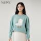 WEWE 清新甜美减龄时髦卡通图案休闲毛衣 女装 唯唯冬季 新品