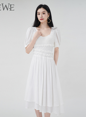 WEWE/唯唯夏季新品女装清新淡雅时尚仙女连衣裙气质高腰显瘦