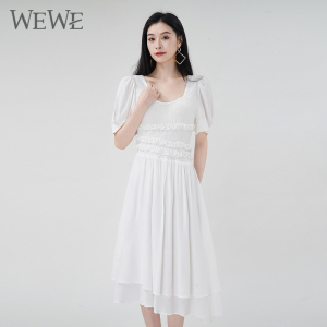 WEWE/唯唯夏季新品女装清新淡雅时尚仙女连衣裙气质高腰显瘦