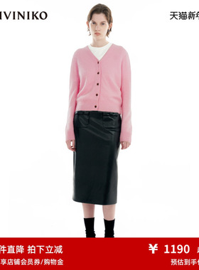 IIIVIVINIKO冬季新品“羊绒”多巴胺V领保暖针织衫女M340238645C