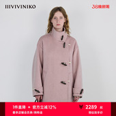 IIIVIVINIKO2025冬新款 温柔立领牛角扣双面呢大衣女R549006165C