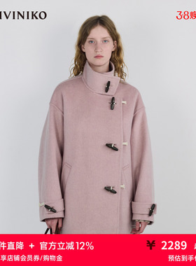 IIIVIVINIKO2025冬新款温柔立领牛角扣双面呢大衣女R549006165C