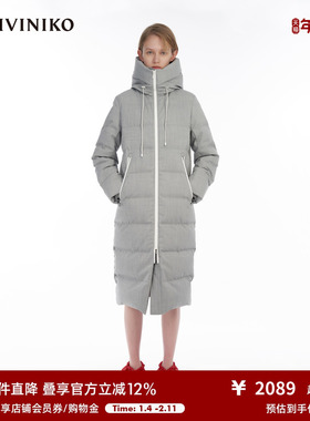 IIIVIVINIKO“90白鸭绒”羊毛混纺覆膜长款羽绒服女M349114128F