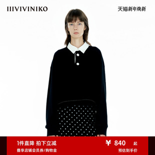 领卫衣女B515002314A 落肩衬衫 IIIVIVINIKO2025春新款 休闲短款