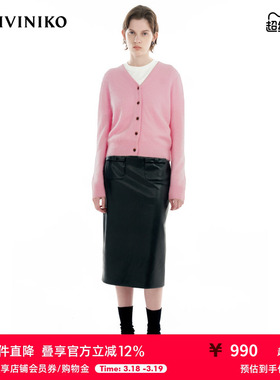 IIIVIVINIKO冬季新品“羊绒”多巴胺V领保暖针织衫女M340238645C
