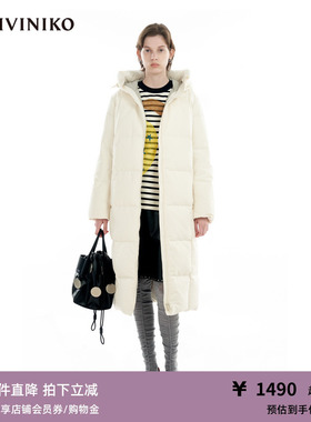 IIIVIVINIKO“大鹅棉感羽绒”连帽直身长羽绒服女M349116038F
