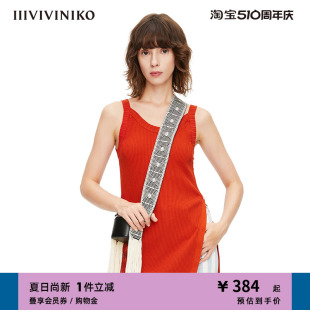 细罗纹针织背心女M221227635C IIIVIVINIKO春夏新品 环保粘胶