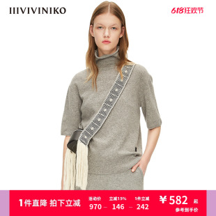 高领羊毛针织衫 女M213753657A IIIVIVINIKO设计师品牌春夏新品