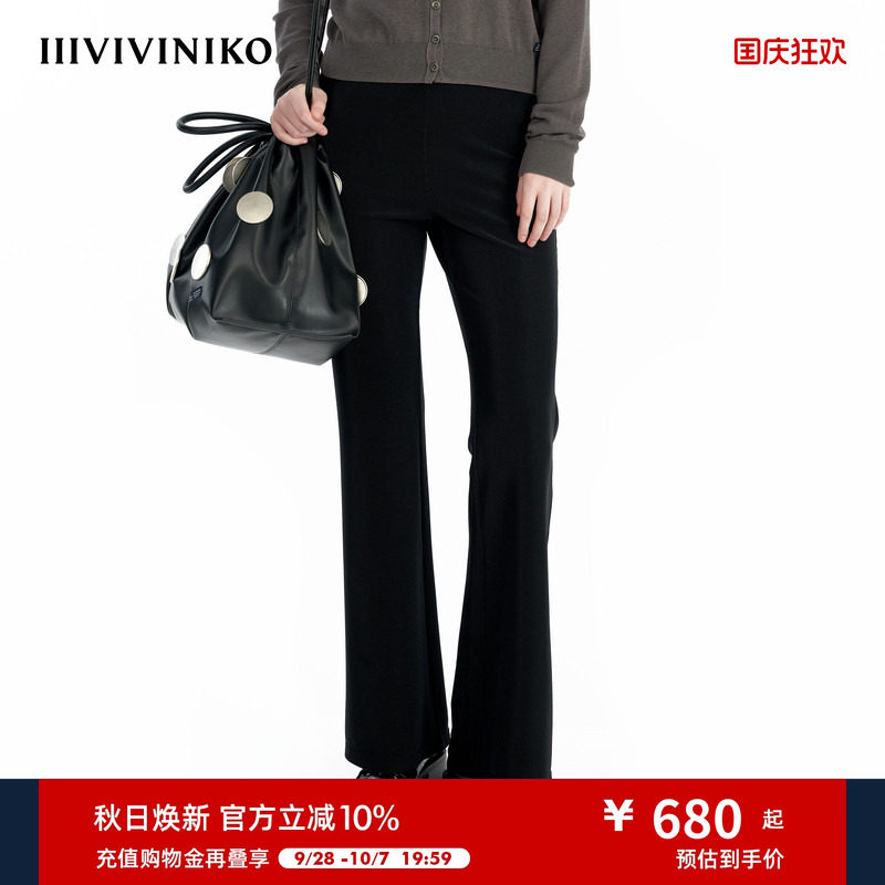 IIIVIVINIKO长裤复古微喇针织图片