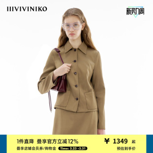 新款 IIIVIVINIKO春季 进口面料 复古夹克外套女 邱天同款