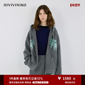 IIIVIVINIKO2025冬新款 艺术家合作系列贴布绣卫衣外套M542009372C