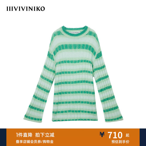 条纹圆领针织衫IIIVIVINIKO