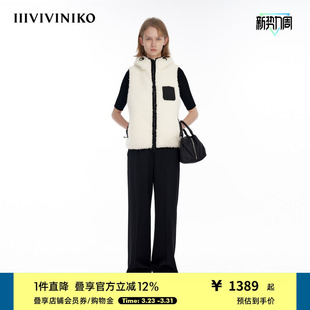 IIIVIVINIKO时髦双面穿直身连帽短马甲女M343002390D