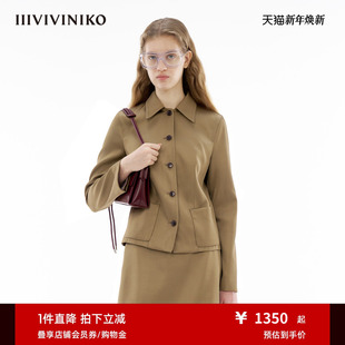 新款 IIIVIVINIKO春季 进口面料 复古夹克外套女 邱天同款
