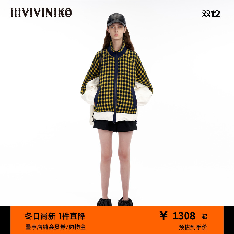IIIVIVINIKO立领羊毛外套