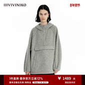 IIIVIVINIKO秋季 新款 宽松羊毛连帽套头卫衣外套女C430306379B