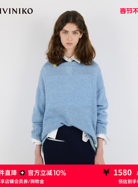 IIIVIVINIKO2025冬新款通勤松弛撞色翻领羊毛针织衫女M540122643D