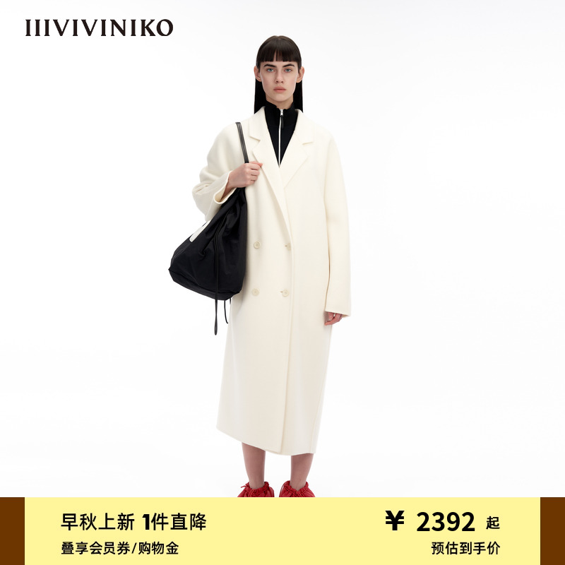 IIIVIVINIKO经典长款双面尼大衣