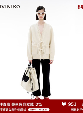 IIIVIVINIKO「JEN UMAN合作系列」百搭V领针织开衫女R340244677D